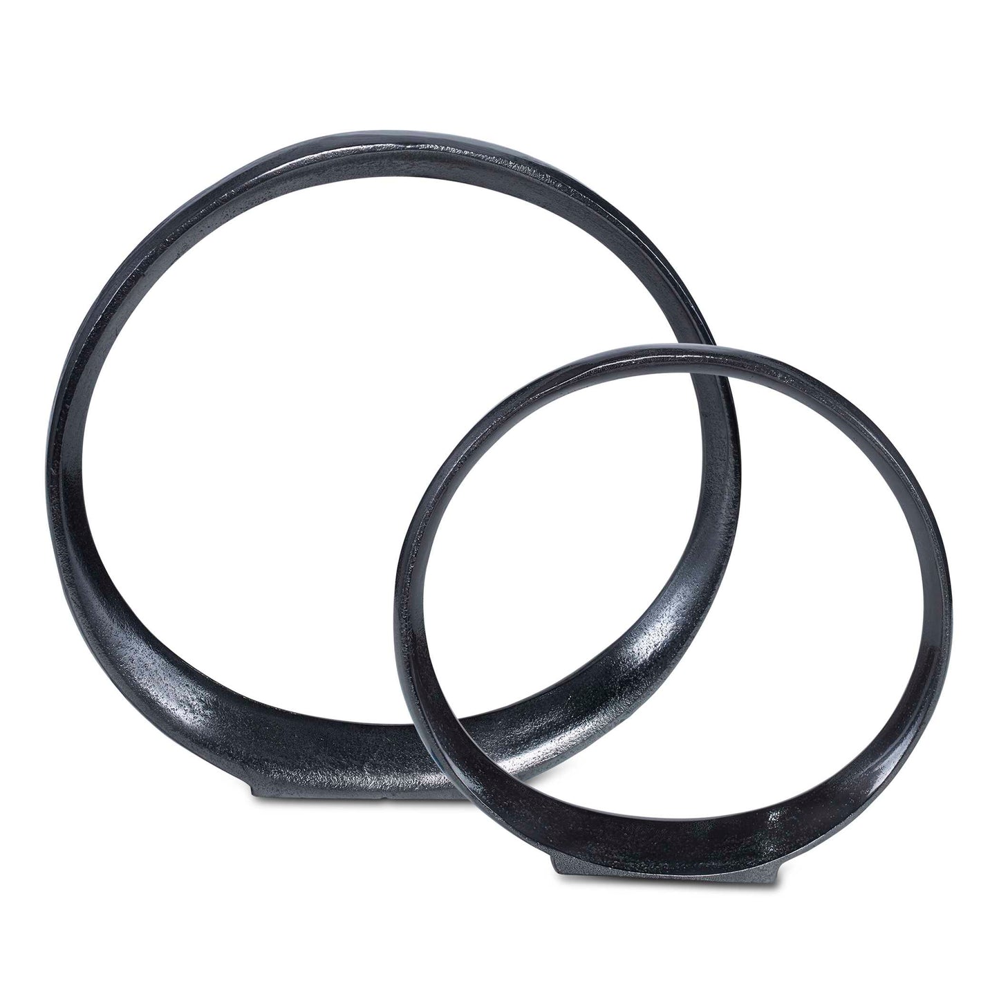 Aluminum Accessories Showcase A Contemporary Look With Streamlined Curves Finished In Black Nickel. Sizes: S- 12x11x2, L- 14x14x2