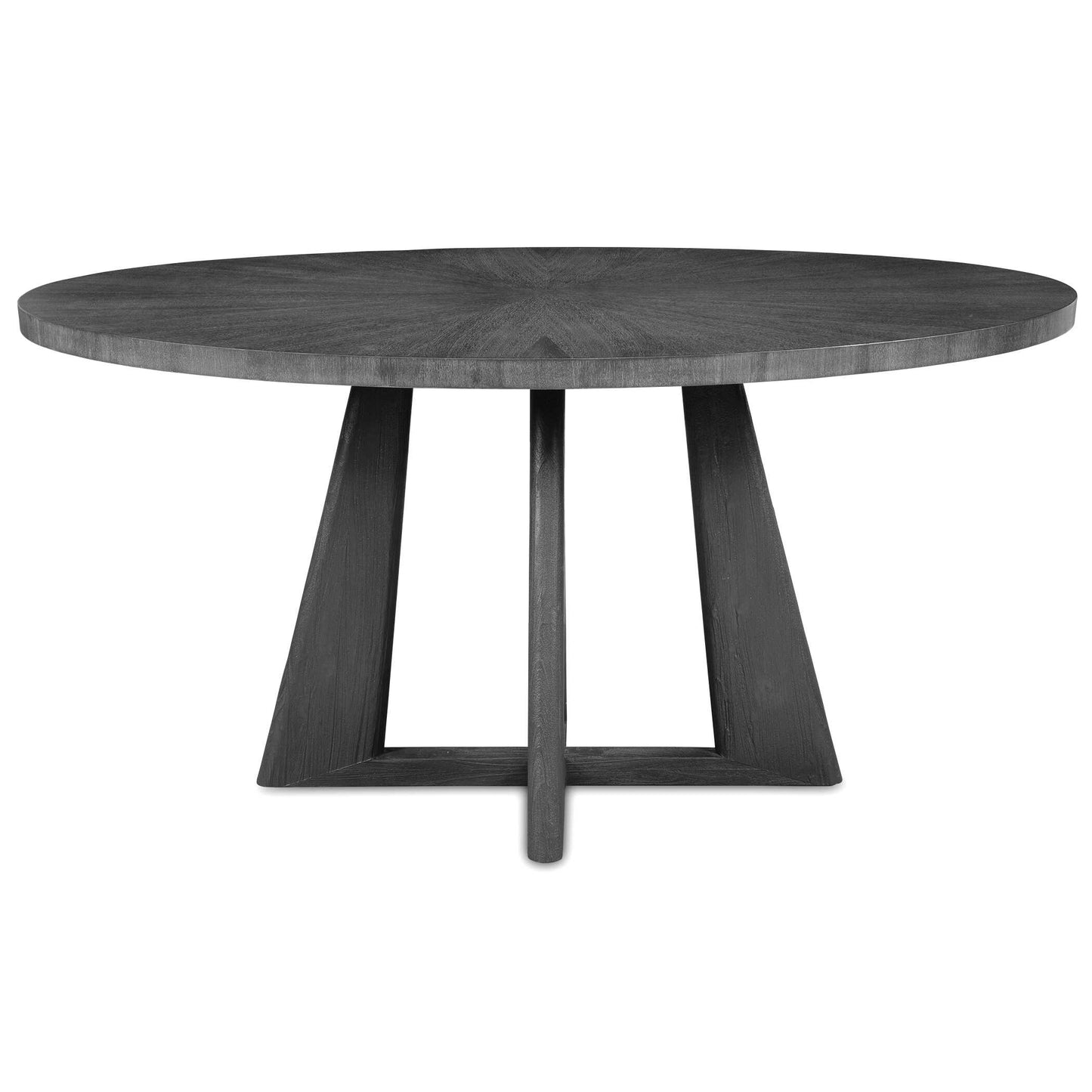Full Of Contemporary Versatility, This Dining Table Features A Rich Acacia Veneer Top In Dark Walnut Stain Washed With A Light Gray Glaze. Rounded Legs In Solid Acacia Enhance The Beauty Of The Sunburst Oval Top. Solid Wood Will Continue To Move With Temperature And Humidity Changes, Which Can Result In Cracks And Uneven Surfaces, Adding To Its Authenticity And Character.
