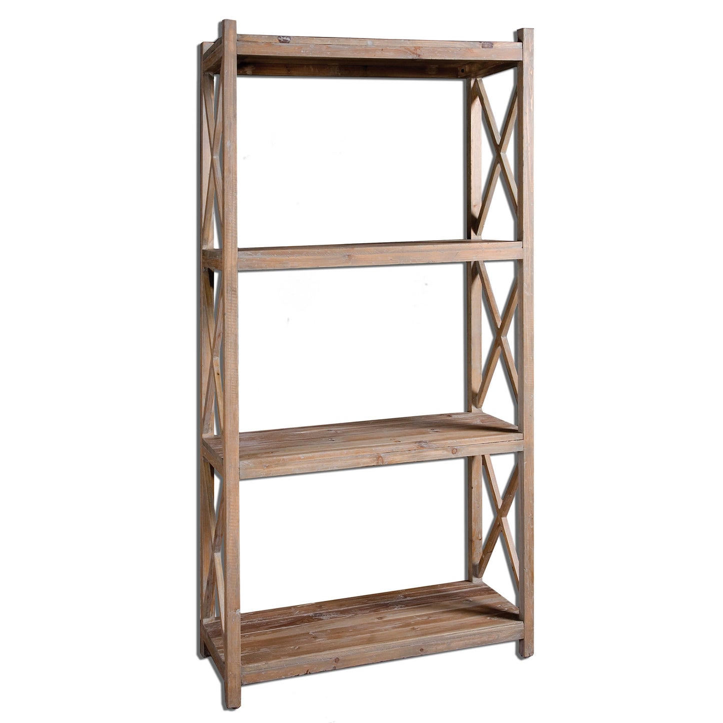 Naturally Weathered, Reclaimed Fir Wood With A Light Gray Glaze. Reclaimed Wood Is Restored From A Previous Life As Old Doors, Railroad Ties, Etc., And Features Old Nail Holes, Mineral Staining, And Natural Imperfections. Note That Solid Wood Will Continue To Move With Temperature And Humidity Changes, Which Can Result In Small Cracks And Uneven Surfaces, Adding To Its Authenticity And Character.