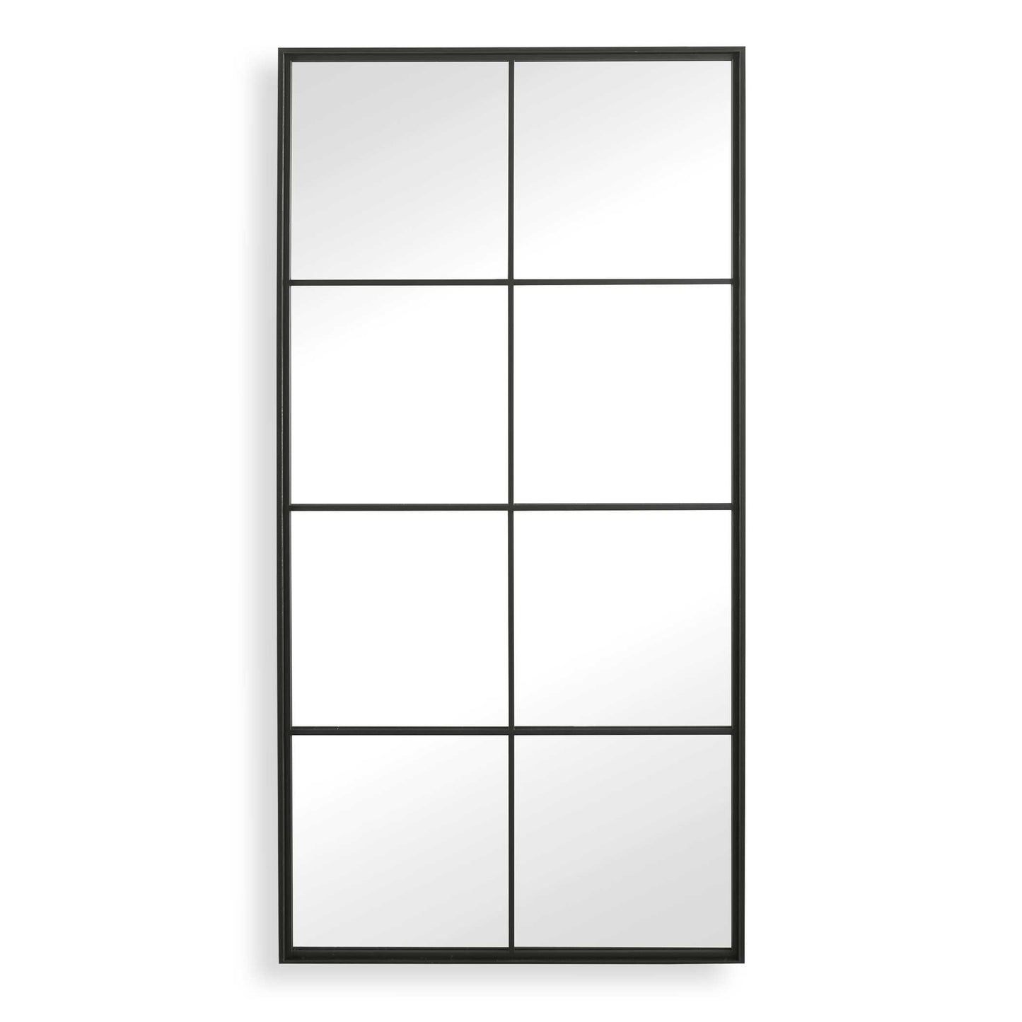 Inspired By Old Warehouse Windows, This Mirror Showcases A Heavy Iron Frame With Deep Channels Finished In Wrought-iron Black. May Be Hung Horizontal Or Vertical.