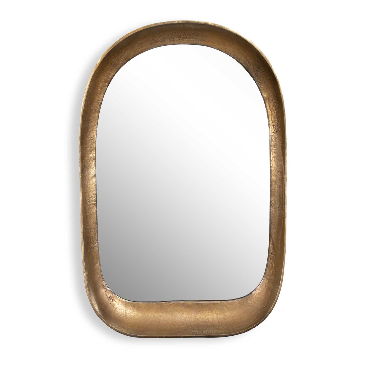The Bradano Arch Is Made From Cast Aluminum Featuring A Slopped Profile With Subtle Texture And Imperfections For A Hand Crafted Appeal, Finished In A Plated Antique Brass.