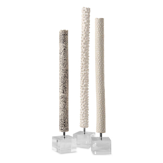 Ceramic Constructed Trio Is Inspired By Global Travels And Exhibits A Trendy Black And White Color Story. Each Is Accented By Polished Chrome And Crystal Details. Sizes: S-4x24x4, M-4x27x4, L-4x29x4