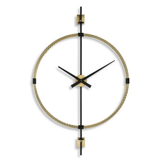 Timeless With A Contemporary Feel, This Wall Clock Features A Braided Metal Frame Finished In Brushed Brass With Satin Black Accents. Quartz Movement Ensures Accurate Timekeeping. Requires One "AA" Battery.