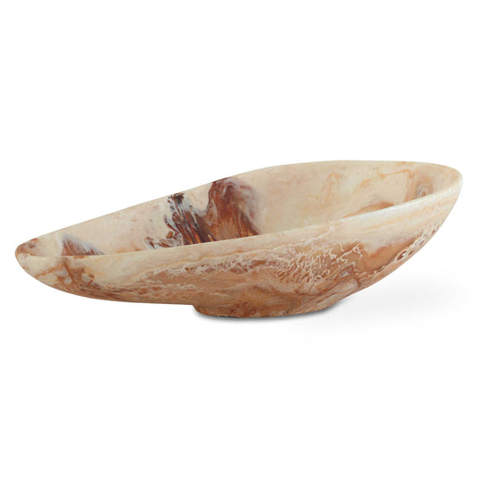 The Beauty Of The Marchena Bowl Is Its Organic Shape And Marbleized Finish. The Caramel Swirl Finish Consists Of Ivories, Browns And Tans All Organically Swirled Together. Due To The Handcrafted Nature Of This Piece Each Item Will Vary.