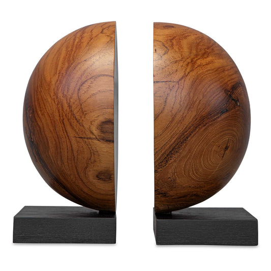 These Natural Teak Wood Bookends Feature A Stunning Combination Of Rich, Warm Wood Grain And Sleek Black Teak Wood Bases. Crafted For Both Functionality And Style, They Provide Sturdy Support For Your Books While Adding A Touch Of Modern Elegance To Your Shelves. Perfect For Home Or Office, These Bookends Effortlessly Blend Natural Beauty With Contemporary Design.