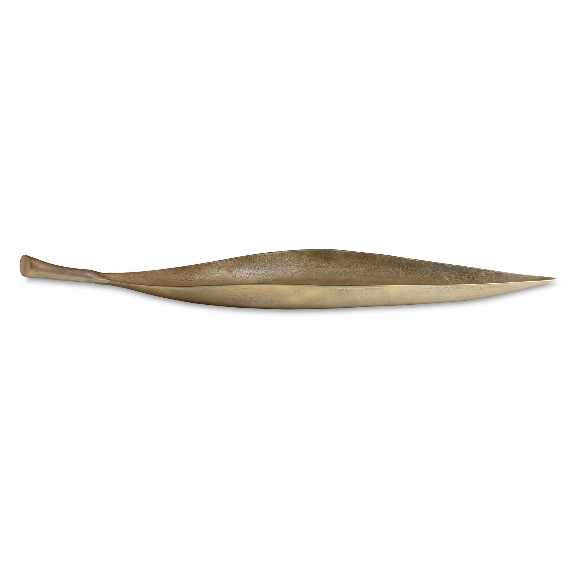 This Stunning Cast Aluminum Leaf Bowl Is Finished In An Aged Brass That Brings Warmth And Sophistication To Any Decor. The Leaf Design Adds A Touch Of Nature-inspired Elegance, Making It Perfect As A Decorative Accent Or Functional Piece. Lightweight Yet Durable, This Bowl Is Ideal For Holding Fruits, Snacks, Or As A Striking Centerpiece.