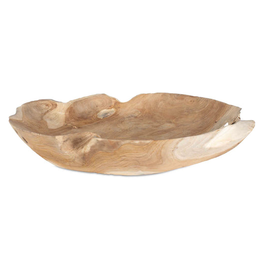 Embrace The Raw Beauty Of Nature With This Handcrafted Teak Wood Bowl. Featuring An Organic, Live-edge Design, Each Piece Is Uniquely Shaped By The Tree's Natural Form. This Bowl Brings Warmth, Character, And Timeless Elegance To Any Space. Because Each Is Individually Handcrafted, Natural Variation Will Occur From Piece To Piece.  Safe For Outdoor Use.