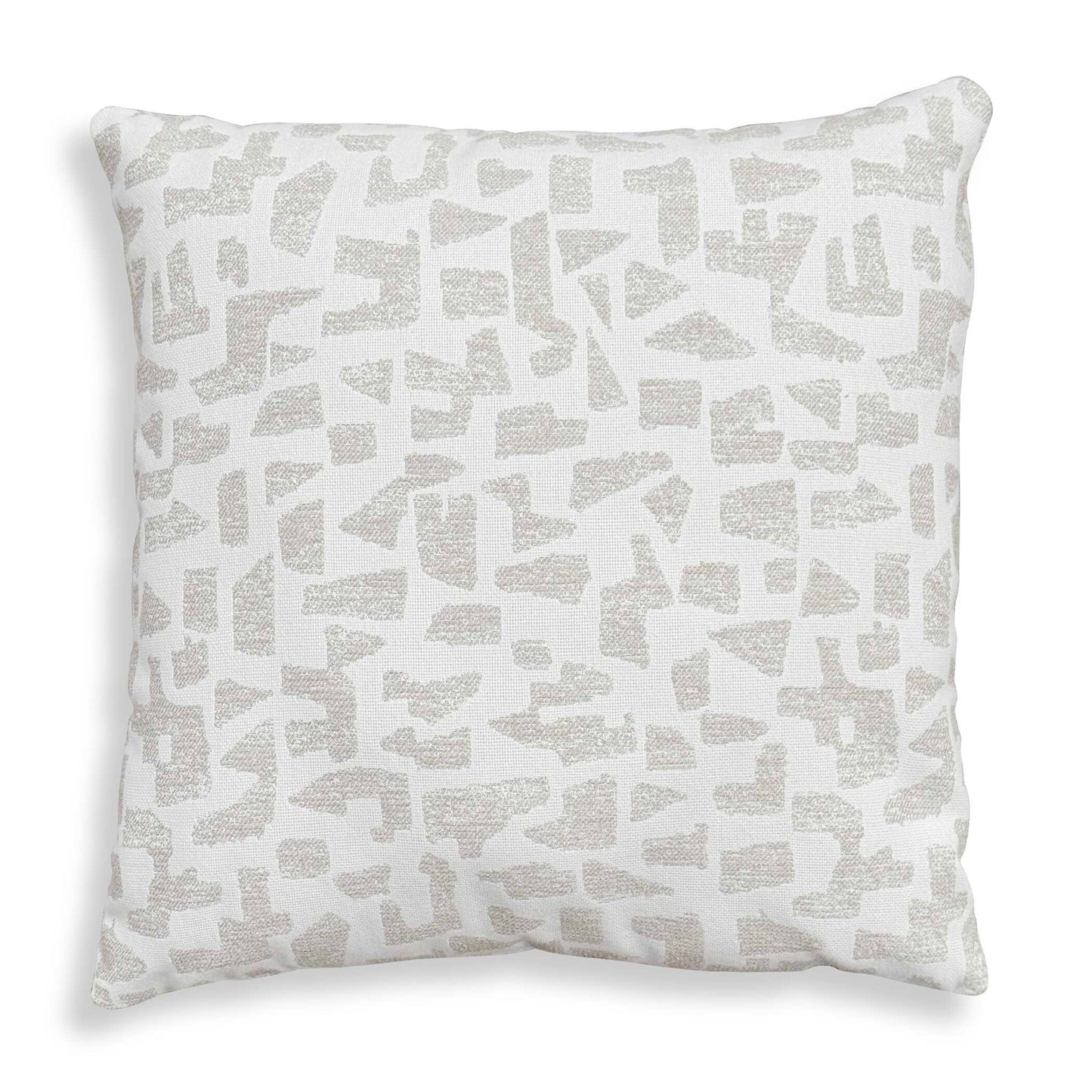 A Cream Woven Ground Is The Background For An Abstract Scatter Of Shapes In Multi-tonal Putty In Sunbrella Solution Dyed Acrylic. Complete With An Invisible Zipper And Filled With A Plush, Microdenier Polyester Inside A Water-resistant Casing. Made In The USA.