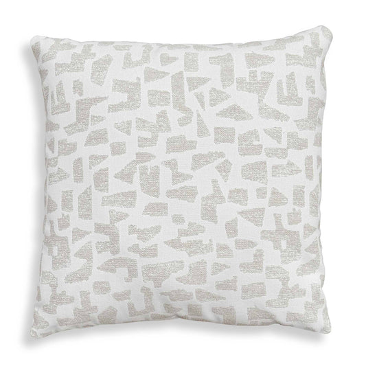 A Cream Woven Ground Is The Background For An Abstract Scatter Of Shapes In Multi-tonal Putty In Sunbrella Solution Dyed Acrylic. Complete With An Invisible Zipper And Filled With A Plush, Microdenier Polyester Inside A Water-resistant Casing. Made In The USA.