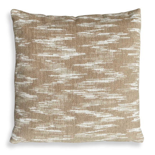 A Striking Flame Stitch Pattern Of Sand Toned Chenille Over An Ivory Ground In Sunbrella Solution Dyed Acrylic. Complete With An Invisible Zipper And Filled With A Plush, Microdenier Polyester Inside A Water-resistant Casing. Made In The USA.