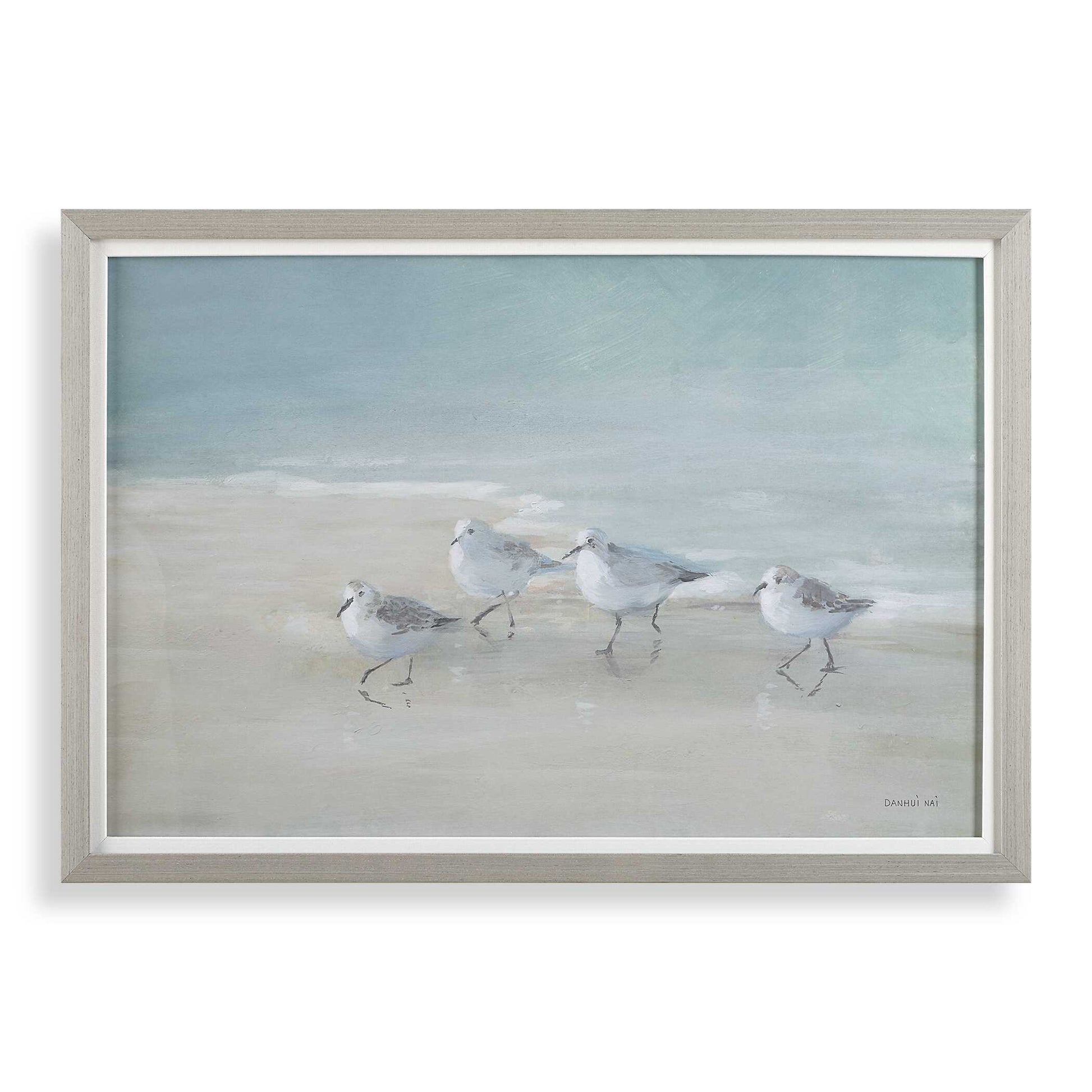 A Light Gray Wood Toned Frame With A Linen Liner