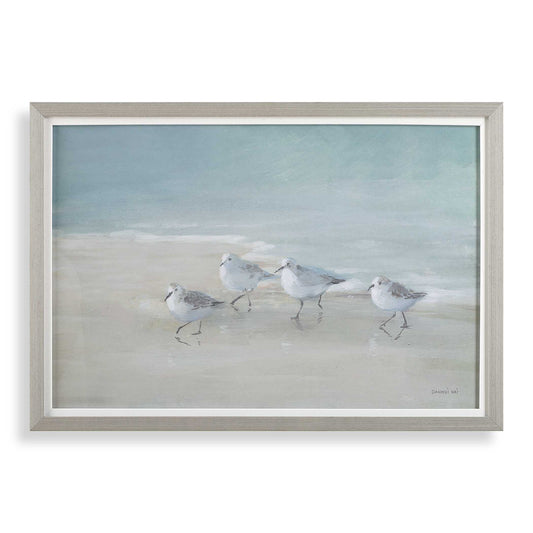 A Light Gray Wood Toned Frame With A Linen Liner