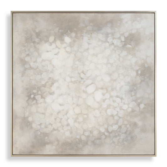 With Its Color Palette And Misty Look, The Out Of Focus Hand Painted Canvas Creates A Sense Of Depth, Keeping Your Eye Drawn To The Focal Point Of The Piece. Surrounded By A Simple Wooden Frame In A Champagne Gold Finish. Due To The Handcrafted Nature Of This Artwork, Each Piece May Have Subtle Differences.