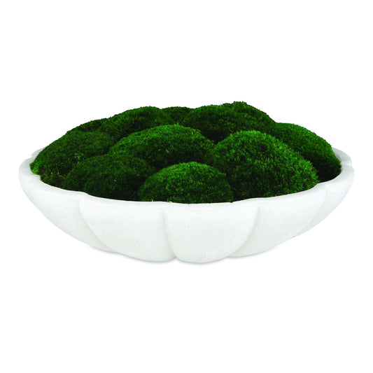 A Clean Sophisticated Look, Featuring Billows Of Naturally Preserved Moss In An Elegant Bowl Crafted From Ivory Man-made Stone That Accurately Replicates The Look Of Thassos Marble.
