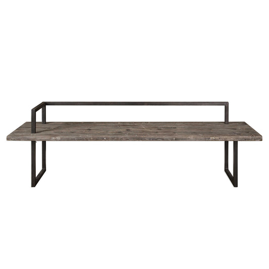 Impressive In Scale At A Length Of 80 Inches, This Rustic Bench Is Handcrafted From Solid Reclaimed Fir Wood, Finished With An Antique White Wash, Iron Frame Is Finished In Aged Black. Solid Wood Will Continue To Move With Temperature And Humidity Changes, Which Can Result In Small Cracks And Uneven Surfaces, Adding To Its Authenticity And Character.