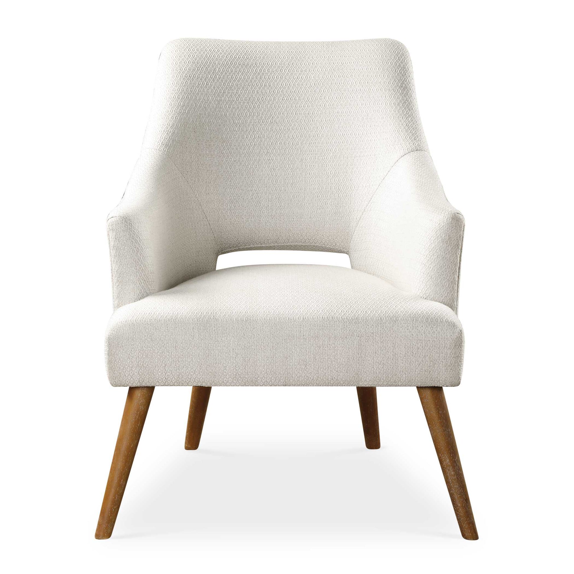 Retro Inspired Comfort, Covered In A Neutral Chenille Featuring A Subtly Woven Argyle Pattern, On Tapered Dowel Legs Finished In A Lightly Washed Golden Oak.