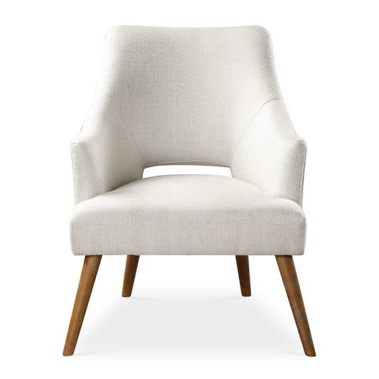 Retro Inspired Comfort, Covered In A Neutral Chenille Featuring A Subtly Woven Argyle Pattern, On Tapered Dowel Legs Finished In A Lightly Washed Golden Oak.