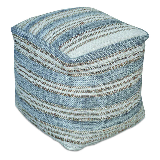 Handwoven Fabric In Light Gray, Cream, And Natural Tones That Create Extra Durability. Has Versatile Use As An Ottoman, Extra Seating For Guests, Or Even An Accent Table When Topped With A Decorative Tray.