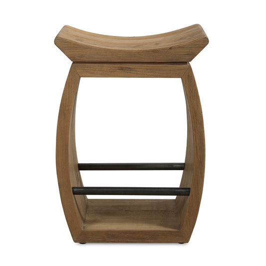 Built Of 100% Reclaimed Elm Wood, Featuring An Eye-catching Scooped Seat With A Metal Footrest In Dark Steel. Each Piece Is Complete With Rich Graining, Distress Marks And Shading, Showcasing The Unique History Of Each Board. Solid Wood Will Continue To Move With Temperature And Humidity Changes, Which Can Result In Small Cracks And Uneven Surfaces, Adding To Its Authenticity And Character.