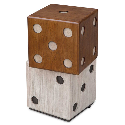 This Asymmetrical Stacked Dice Accent Adds A Playful Touch To Your Game Room Decor. Each Layer Is Constructed From Solid Suar Wood In Natural Wood Tone And Whitewashed Finishes With Distressed Ebony And White Accents.