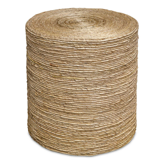 Equal Parts Relaxed And Refined, This Accent Table Embodies Casual Coastal Style. Featuring Natural Woven Banana Concentrically Wrapped To Create Unique Color Patterns And Textures.