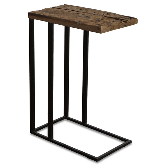 A Balance Between Rustic And Modern, Then Union Accent Table Features A Natural Reclaimed Wood Surface Atop A Streamlined Satin Black Solid Iron Base. Perfect To Pull Up To Your Favorite Seat And Rest A Beverage. True To The Nature Of Salvaged Wood, This Piece Will Show Rustic Signs Of Past Usage. Solid Wood Will Continue To Move With Temperature And Humidity Changes, Which Can Result In Small Cracks And Uneven Surfaces, Adding To Its Authenticity And Character.