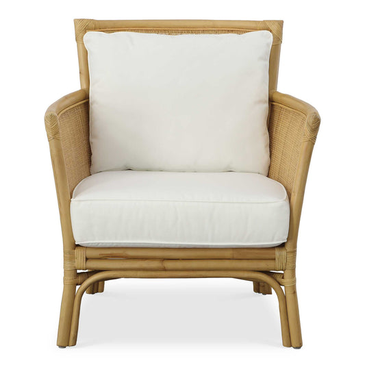 Relax And Recline Into Coastal Living With The Pacific Accent Chair. Crafted From Natural Woven Rattan With Plush Cushions Tailored In A Durable White Polyester Performance Fabric.