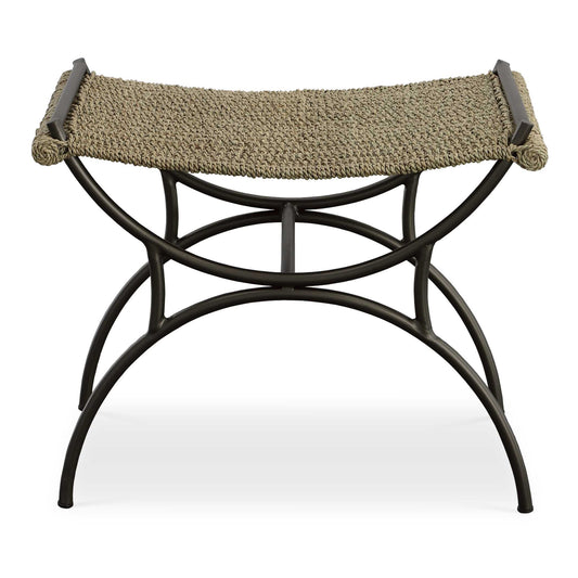 Our Playa Small Bench Showcases A Handwoven Seat Made Of Natural Seagrass Supported By An Elegant Curved Metal Base Finished In Brushed Gunmetal.