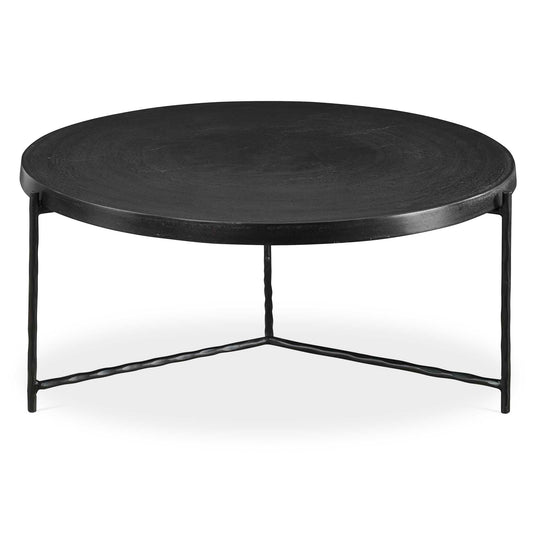 Modern Textures Are On Display In The Trellick Coffee Table. Featuring A Cast Aluminum Top In Oxidized Black, Resting Within A Chiseled Black Iron Frame.