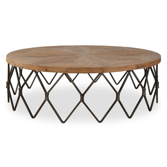 The Chain Reaction Coffee Table Embodies Strength And Rustic Masculinity With Its Reclaimed Wood Parquet Top And Chain Link Base In Aged Iron. Solid Wood Will Continue To Move With Temperature And Humidity Changes, Which Can Result In Small Cracks And Uneven Surfaces, Adding To Its Authenticity And Character.