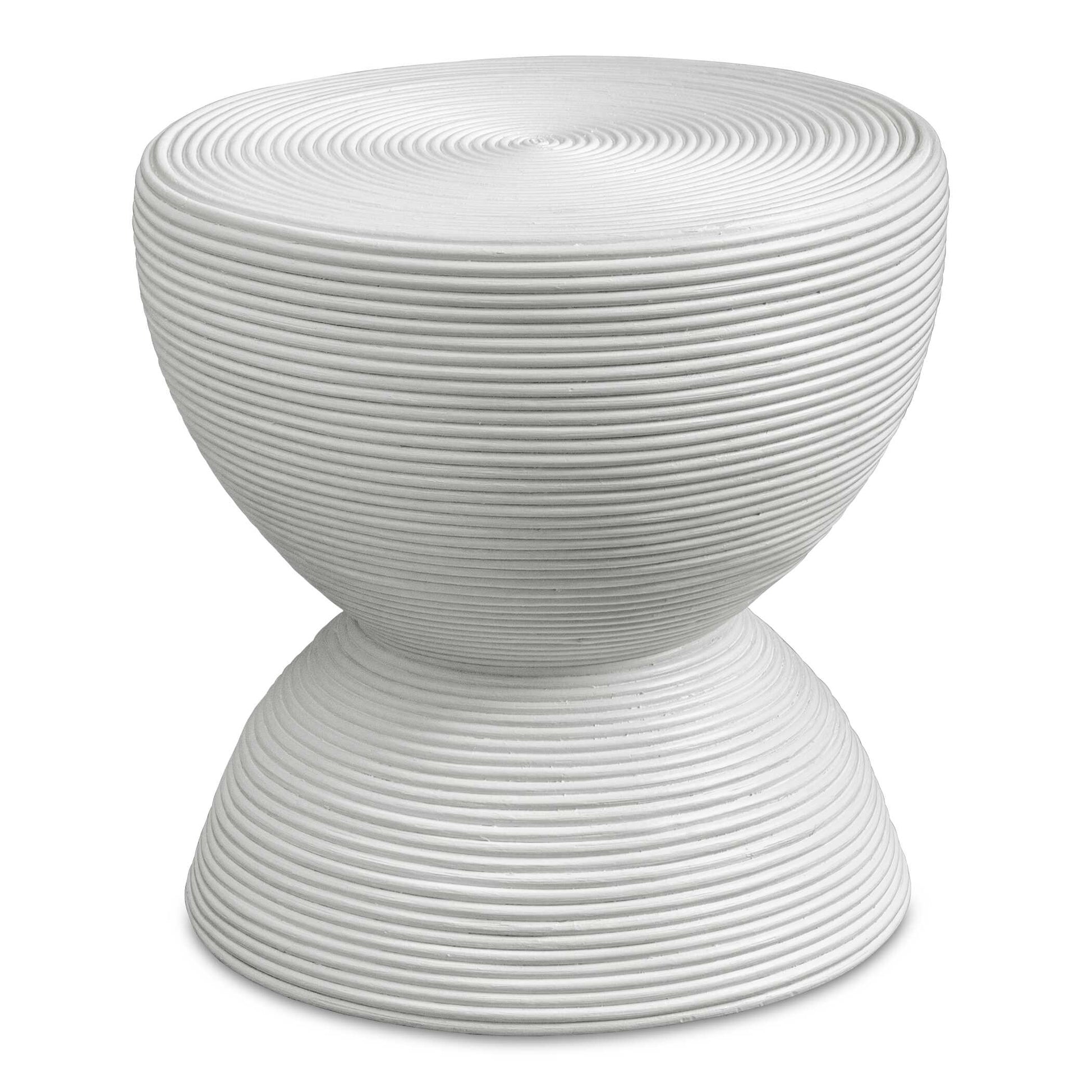 Crafted Entirely From Natural Rattan, The Bongo Side Table Adds A Touch Of Natural Texture And Is Finished In Satin White.