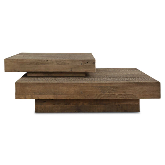 An Organic Coffee Table Constructed Of Reclaimed Oak. Its Natural And Unique Wood Grain With Hewn Markings Highlight The Finish Of The Piece. Solid Wood Will Continue To Move With Temperature And Humidity Changes, Which Can Result In Small Cracks And Uneven Surfaces, Adding To Its Authenticity And Character.