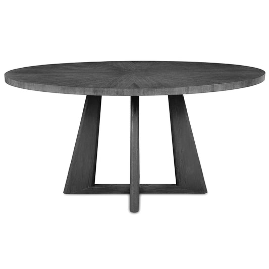 Full Of Contemporary Versatility, This Dining Table Features A Rich Acacia Veneer Top In Dark Walnut Stain Washed With A Light Gray Glaze. Rounded Legs In Solid Acacia Enhance The Beauty Of The Sunburst Oval Top. Solid Wood Will Continue To Move With Temperature And Humidity Changes, Which Can Result In Cracks And Uneven Surfaces, Adding To Its Authenticity And Character.