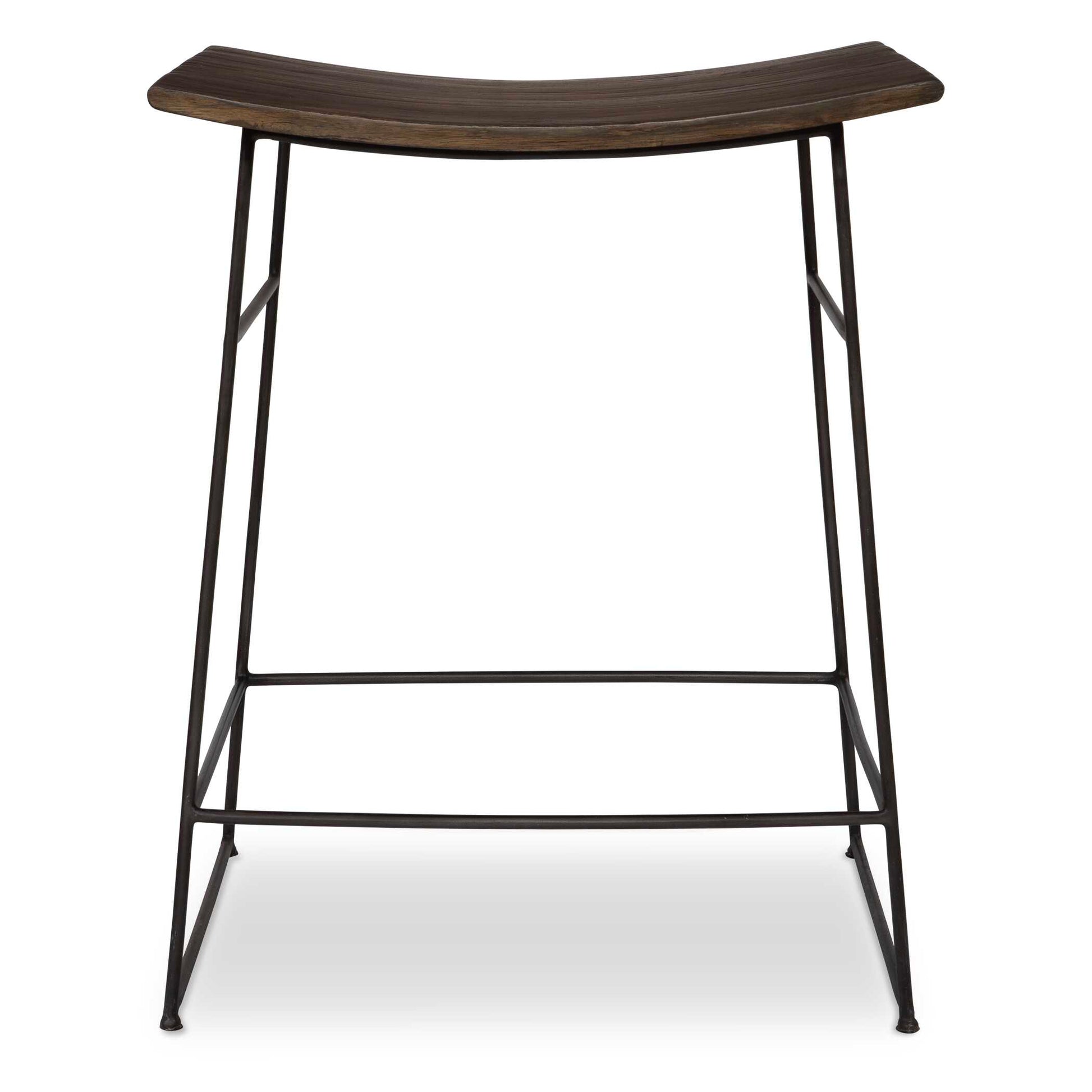 The Thura Counter Stool Blends Simplicity And Timeless Features To Create An Easy To Use Design. The Scooped Seat Is Crafted From Solid Mango In A Rich Walnut Finish With Durable Iron Legs In Dark Gunmetal.