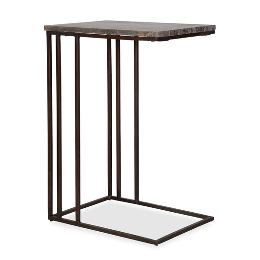Designed To Enhance Your Living Space The Theodore Accent Table Is Both Highly Functional And Striking. The Titanium Travertine Top Perfectly Blends With The Dark Bronze Base In This Versatile Pull Up Table.