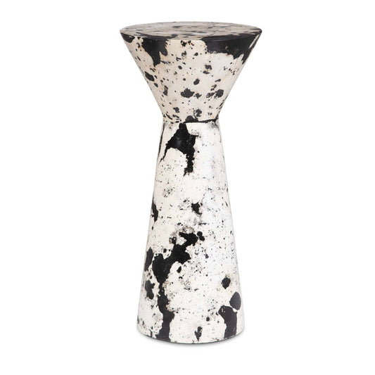 This Drink Table Features A Striking Hourglass Silhouette, Crafted From Limestone Filled With Black Resin Creating A Beautiful Veining Effect. The Natural Variations In The Stone Create A One-of-a-kind Look, Making It A Perfect Addition To Both Modern And Contemporary Spaces. Suitable For Both Indoor And Outdoor Use.