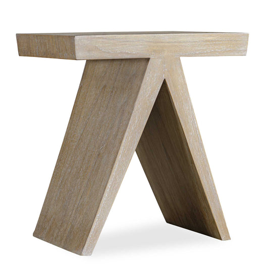 Crafted From Mindi Wood Veneer, This Accent Table Boasts A Minimalist, Geometric Design With An Architectural Flair. Its Unique Angled Base Provides A Modern Twist, Creating A Visually Striking Silhouette.