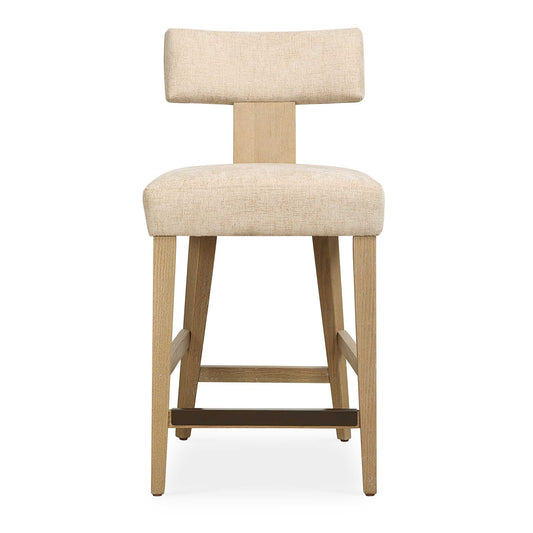 A Classic Klismos Style With A Casual Twist Featuring A Floating Back, Paired With Solid Oak In Natural With A Dark Bronze Kickplate. Upholstered In A Finely Textured, Cleanable Polyester In Sand With A Toxin-free, Eco Friendly Treatment To Help Resist Water Based Stains.