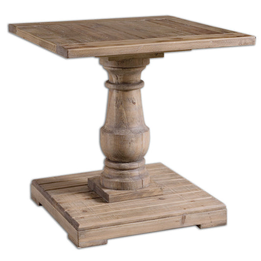 Solidly Constructed Of Salvaged Fir Lumber And Hand Turned Baluster. Sun Faded, Distressed Patina Is Finished With A Stony Gray Wash. Reclaimed Wood Is Restored From A Previous Life As Old Doors, Railroad Ties, Etc., And Features Old Nail Holes, Mineral Staining, And Natural Imperfections. Note That Solid Wood Will Continue To Move With Temperature And Humidity Changes, Which Can Result In Small Cracks And Uneven Surfaces, Adding To Its Authenticity And Character.