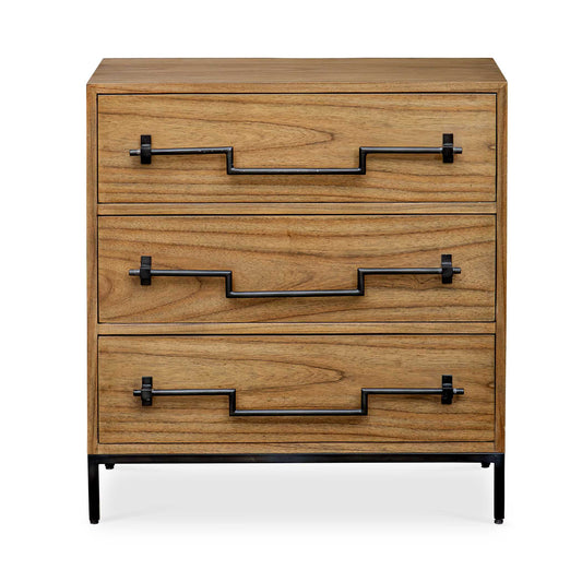 Constructed From Plantation-grown Mango Wood In A Natural Finish With Warm Highlights, Featuring Old Iron Drop Swing Bar Pulls, On An Industrial Iron Base.