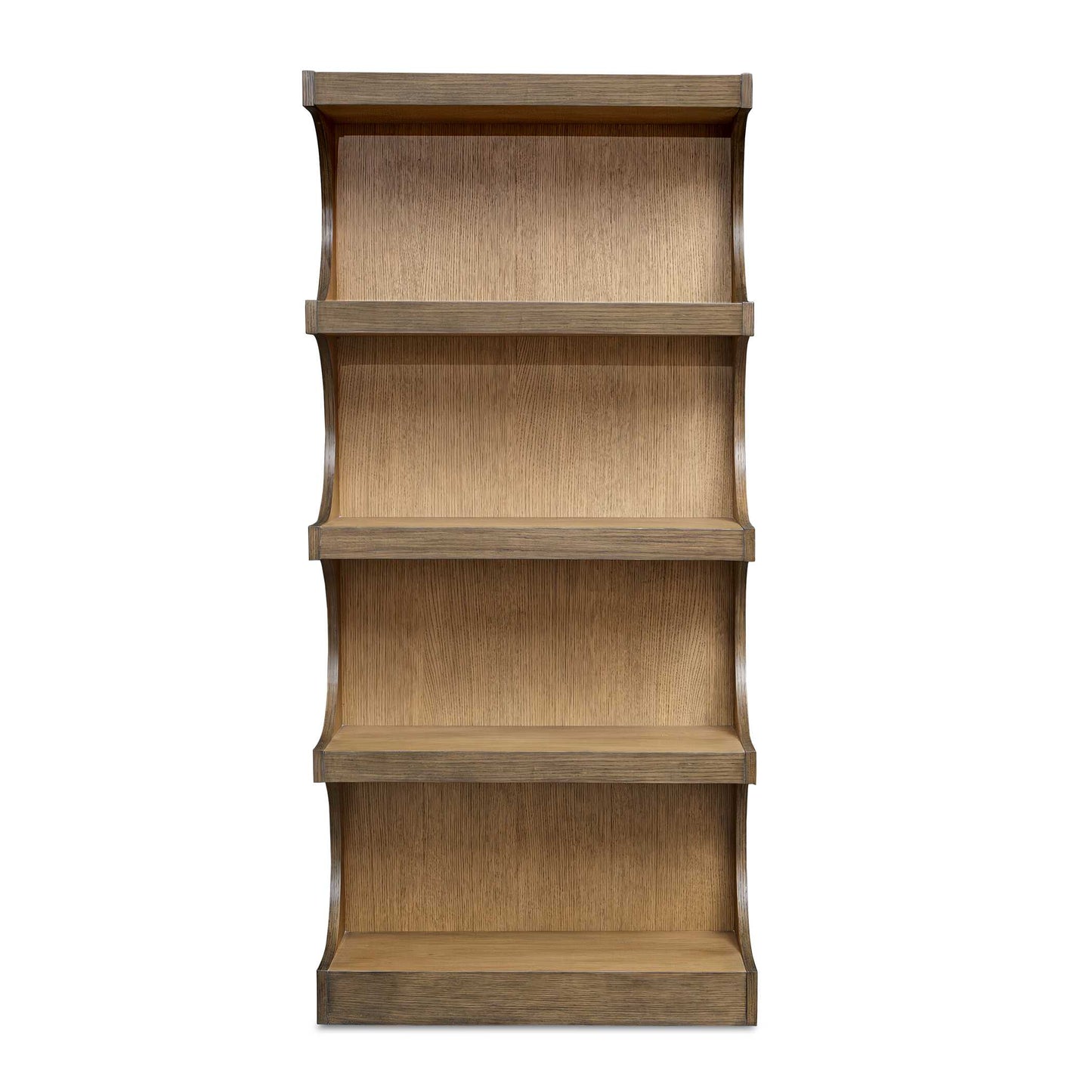 With Its Gracefully Arched Design, This Etagere Blends Modern Elegance With A Hint Of Retro Charm. Crafted From Mindi Solids And Veneers, It Showcases A Warm, Natural Finish That Enhances Its Timeless Appeal.