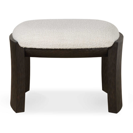 The Port Bench Is A Modern Accent Piece That Embodies Scandinavian Design Principles With Its Clean Lines And Functional Form. The Playful Scooped Profile Is Enhanced With Chiseled Texturing Finished In Dark Walnut, Complemented By A Plush Upholstered Seat In Crisp, Textured White Polyester.
