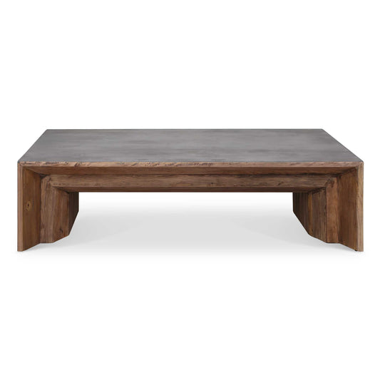 Catering To Masculine And Rustic Styles, This Coffee Table Features Natural Reclaimed Elm Wood Accented By A Gray Layered Concrete Surface. Solid Wood Will Continue To Move With Temperature And Humidity Changes, Which Can Result In Cracks And Uneven Surfaces, Adding To Its Authenticity And Character. Natural Concrete Will Showcase Variations In Texture And Finish.