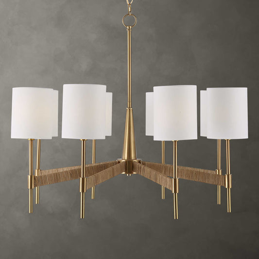 Warm Brass With Rattan Wrap