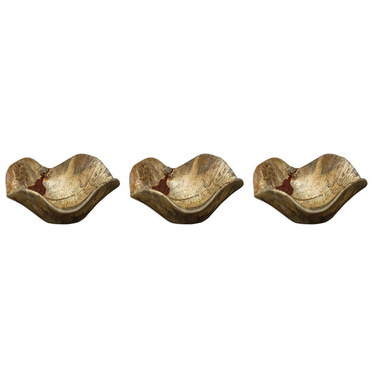 Naturally Spalted Tamarind Wood, Left In It's Natural Raw Finish To Highlight The Unique Grain Patterns And Colors. Because Each Is Individually Handcrafted, Sizes May Vary. Cracks And Variations In The Grain Are Natural To This Type Of Wood. May Be Hung On A Wall With Keyhole Hangers, Or Displayed As Tabletop Accessories.