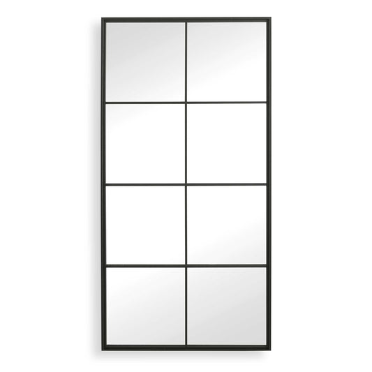 Inspired By Old Warehouse Windows, This Mirror Showcases A Heavy Iron Frame With Deep Channels Finished In Wrought-iron Black. May Be Hung Horizontal Or Vertical.