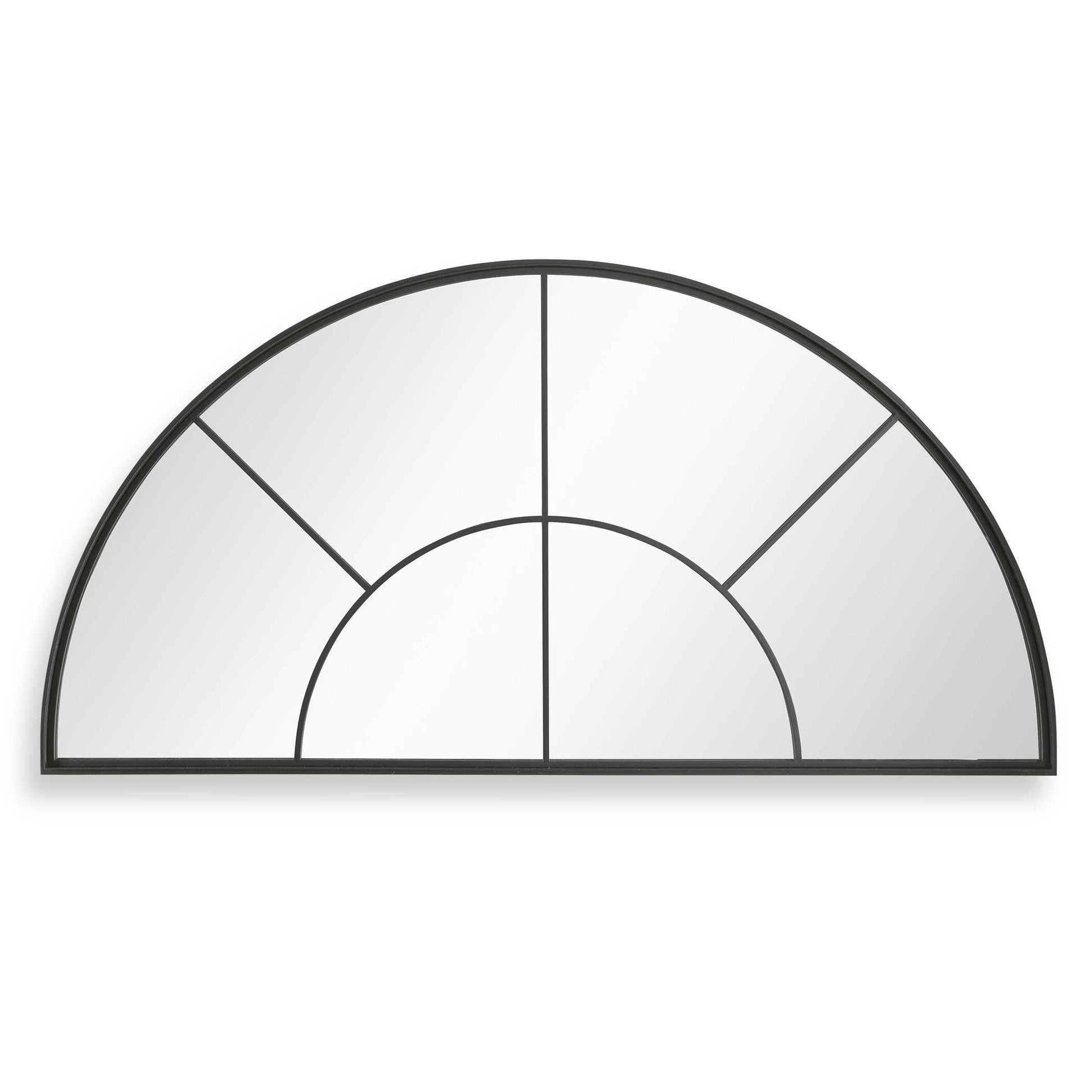 Inspired By Old Warehouse Windows, This Arch Mirror Showcases A Heavy Curved Iron Frame With Deep Channels Finished In Wrought-iron Black.