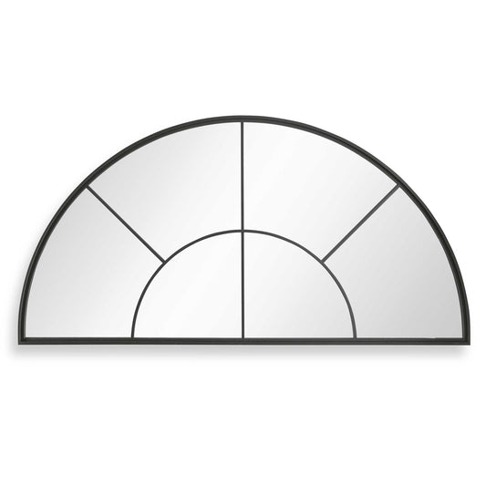 Inspired By Old Warehouse Windows, This Arch Mirror Showcases A Heavy Curved Iron Frame With Deep Channels Finished In Wrought-iron Black.