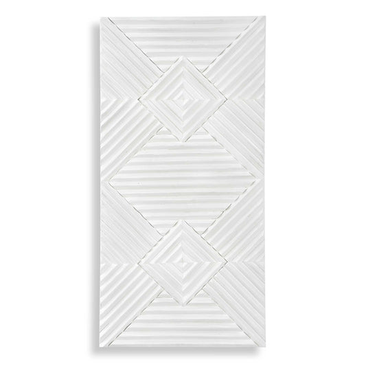 This Striking Wood Wall Panel Showcases A Graphic Geometric Design Of Natural Fir Wood In A Soft White Washed Finish. Group Multiple Panels Together For An Even More Impactful Installation.
