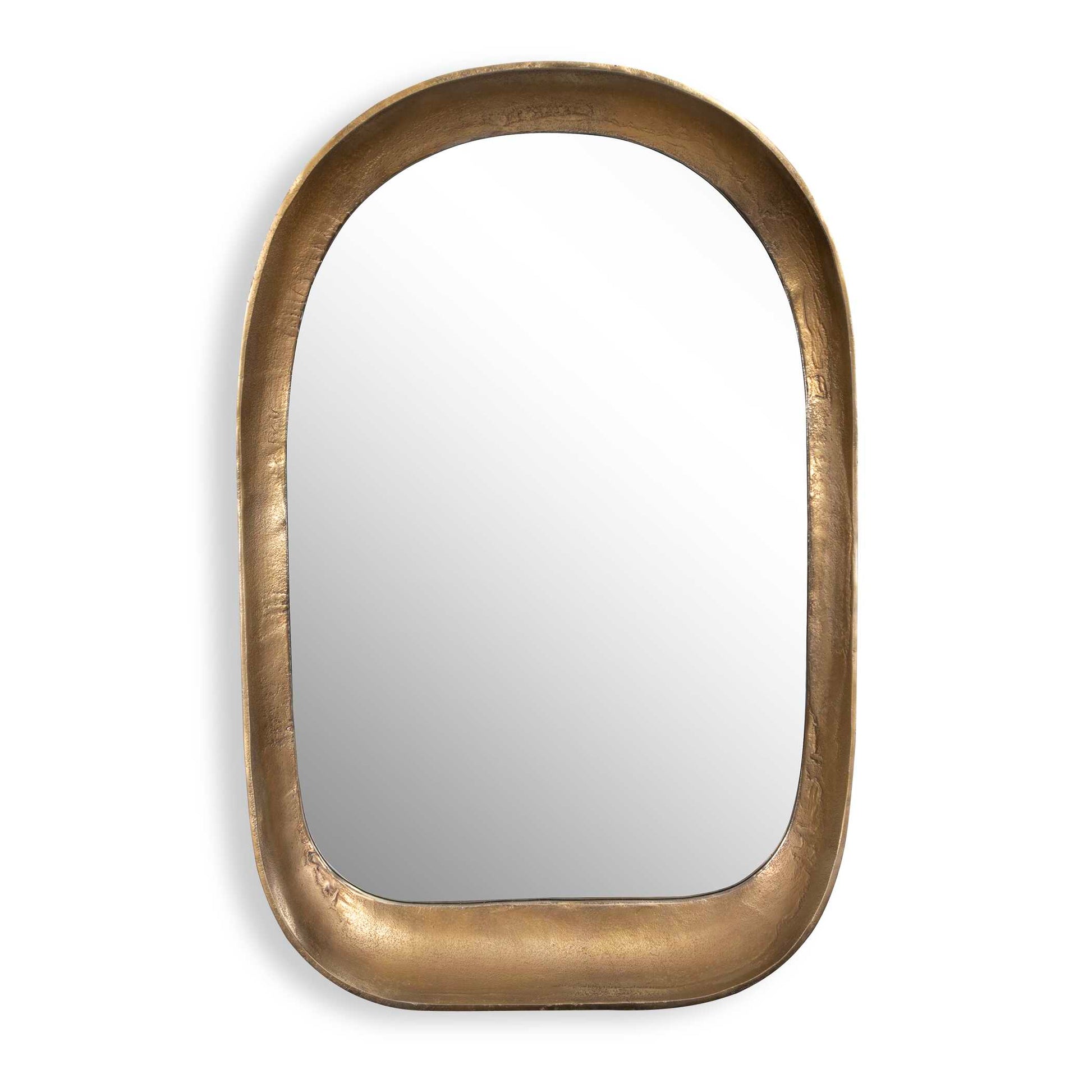 The Bradano Arch Is Made From Cast Aluminum Featuring A Slopped Profile With Subtle Texture And Imperfections For A Hand Crafted Appeal, Finished In A Plated Antique Brass.